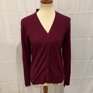 Karen Scott Deep Red Cardigan Sweater